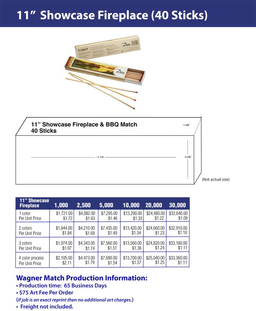 Fireplace & B.B.Q. Match Box – Eleven Inch