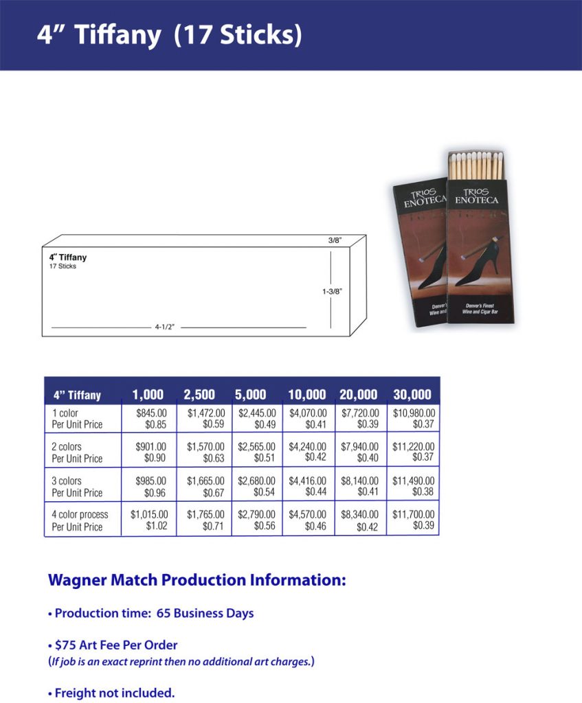 Tiffany Match Box – Four Inch