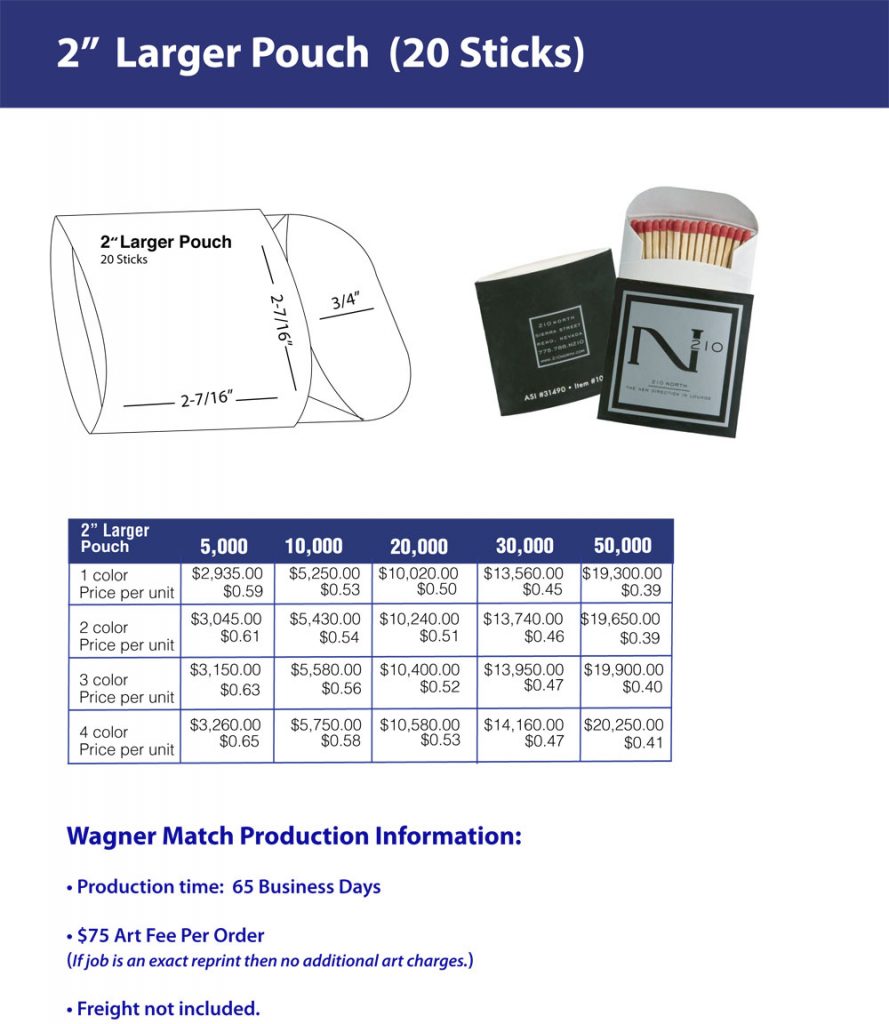 Large Pouch Match - Two inch