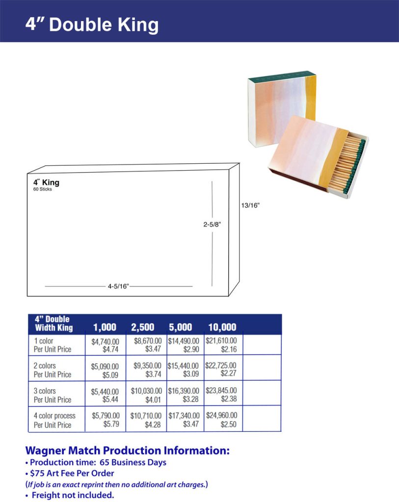 Double King Match Box – Four inch