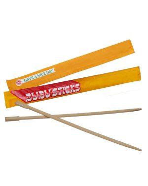 9" Bamboo Chopsticks w/Printed, Sealed Paper Sleeve