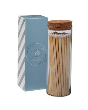 "Alight" Glass Match Stick Jar - 48 count - with Fully Customized Gift Box