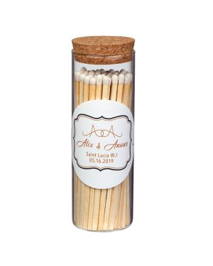 "Alight" Glass Match Stick Jar - w/ Full Color Label - 48 count