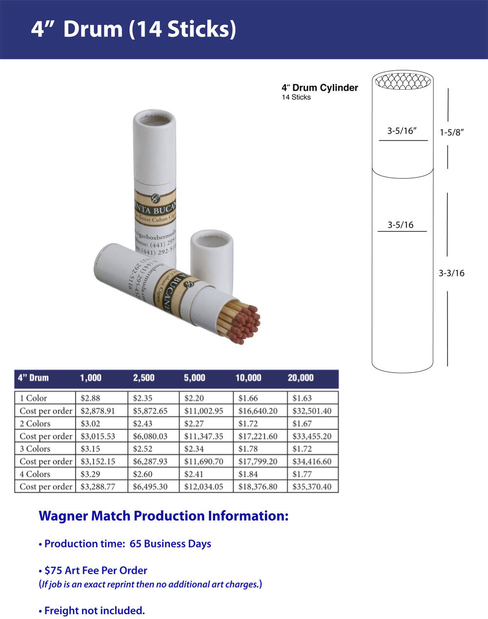 Drum Match – Four Inch - pricing