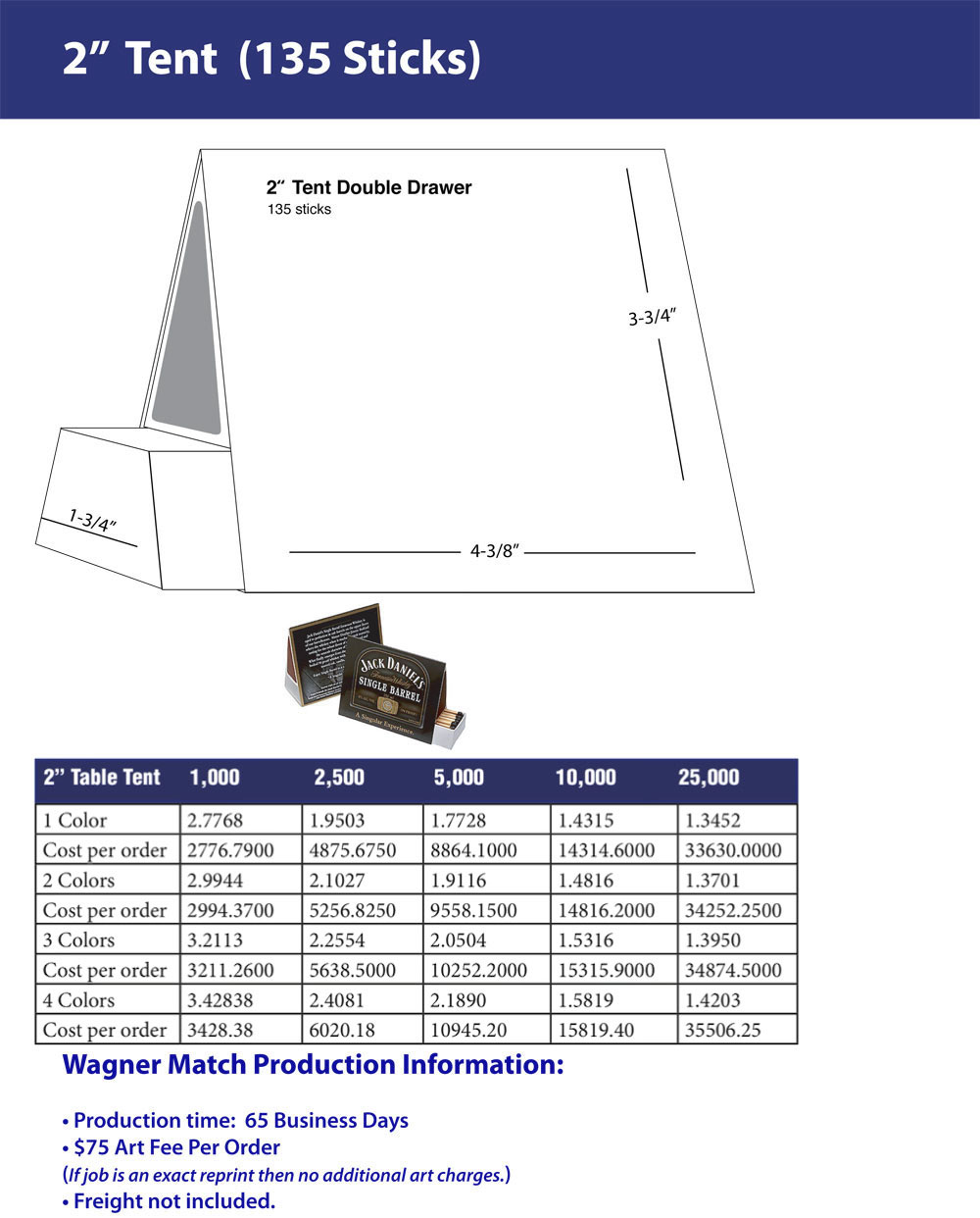 Table Tent - Two Inch - pricing