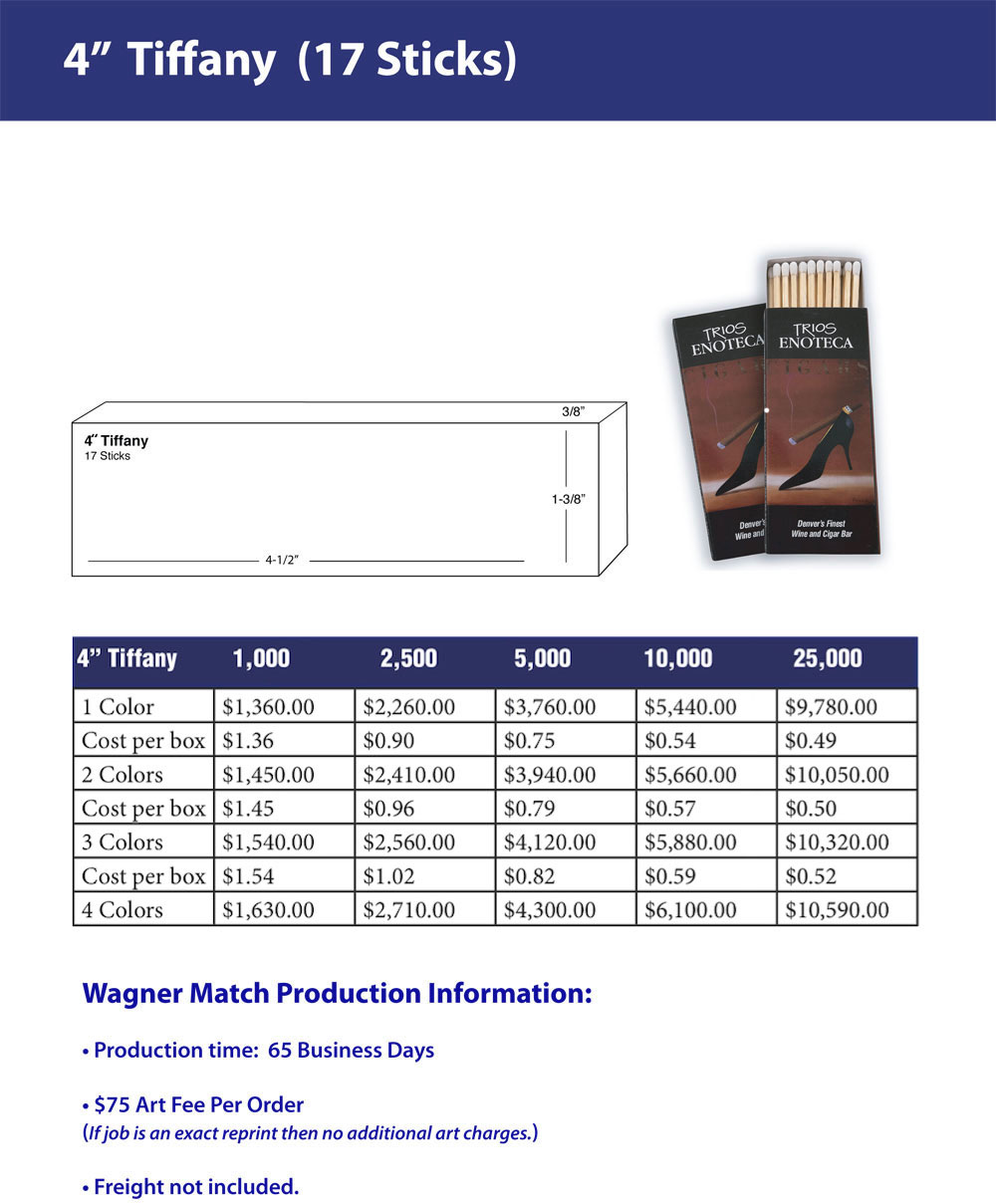Tiffany Match Box – Four Inch - pricing