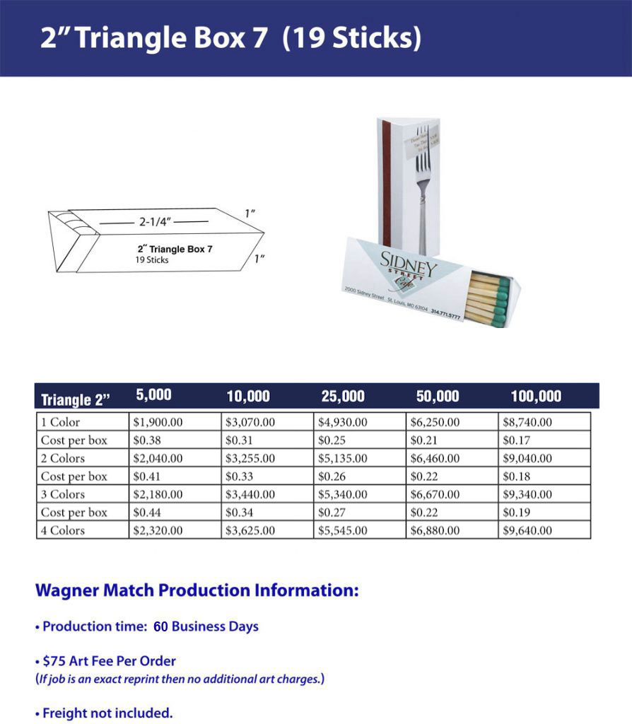 Triangle/ Box 7 - Two Inch - Pricing